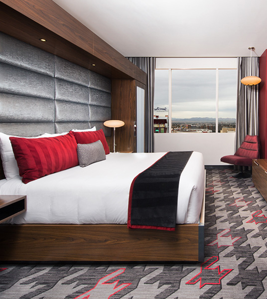 the d las vegas bedroom in hotel suite