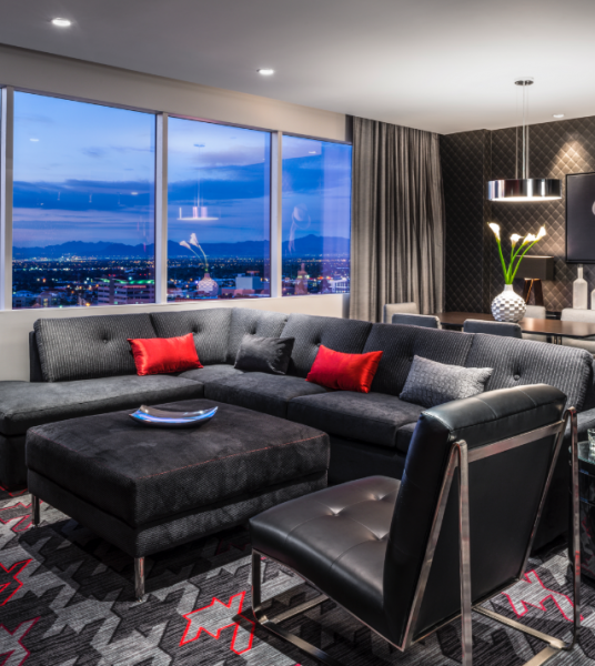 Suite at the D Las Vegas with view of Downtown Las Vegas